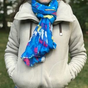 Blue butterfly scarf